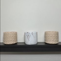 Beige Marble Ceramic Pots