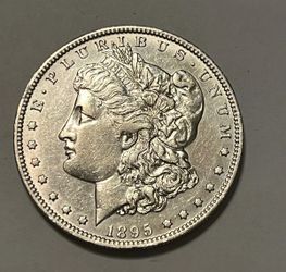 1895-o Morgan Silver dollar , solid XF / AU, scarce