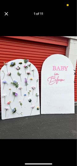 Baby in bloom floral backdrops for baby shower