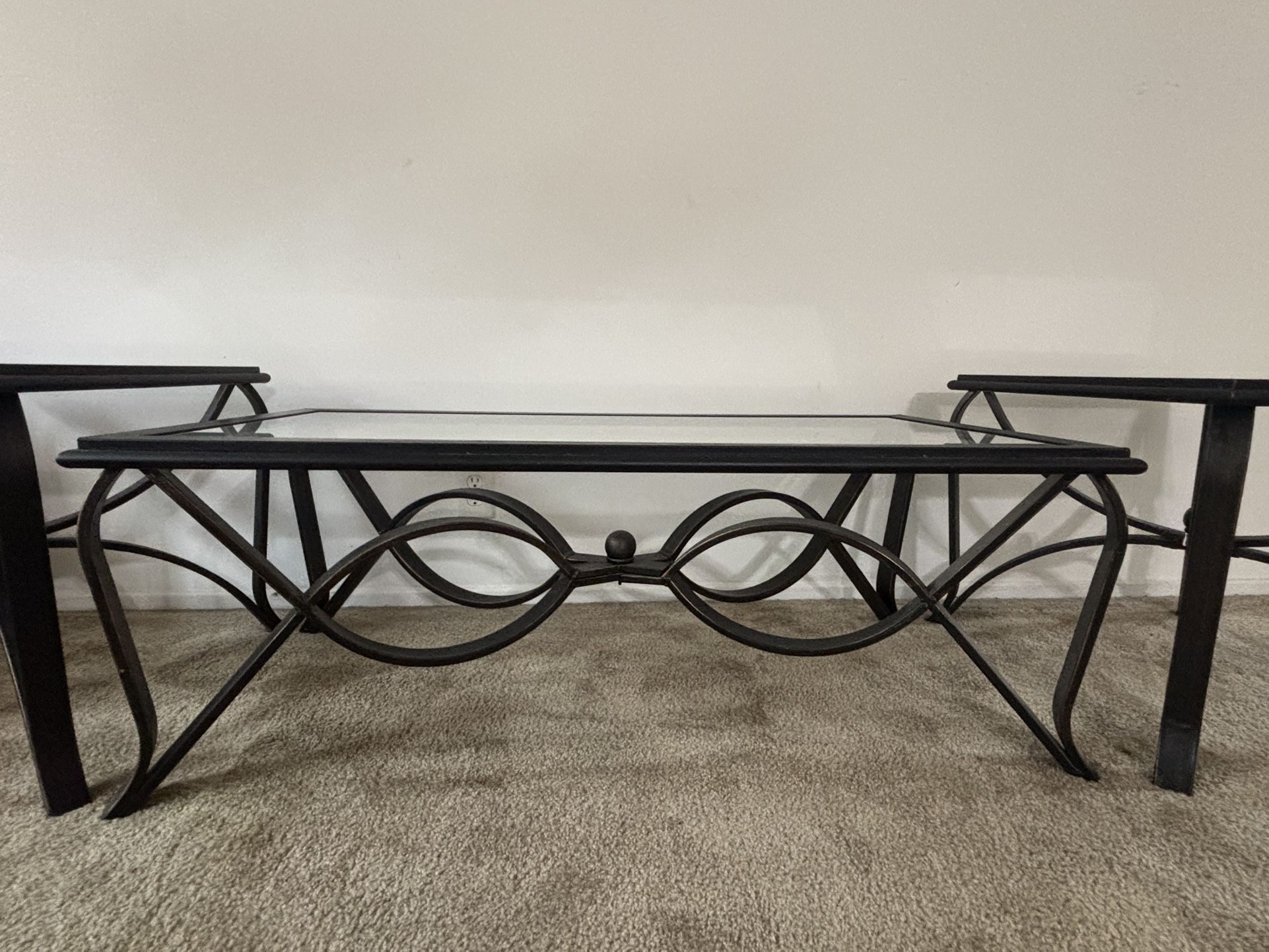 Glass Coffee Table and 2 End Tables