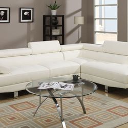 😍Comfortable And Beautiful White Right Facing Chaise Sofa Sectional Set