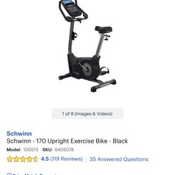 New in box, Schwinn - 170 Upright Exercise Bike - Black