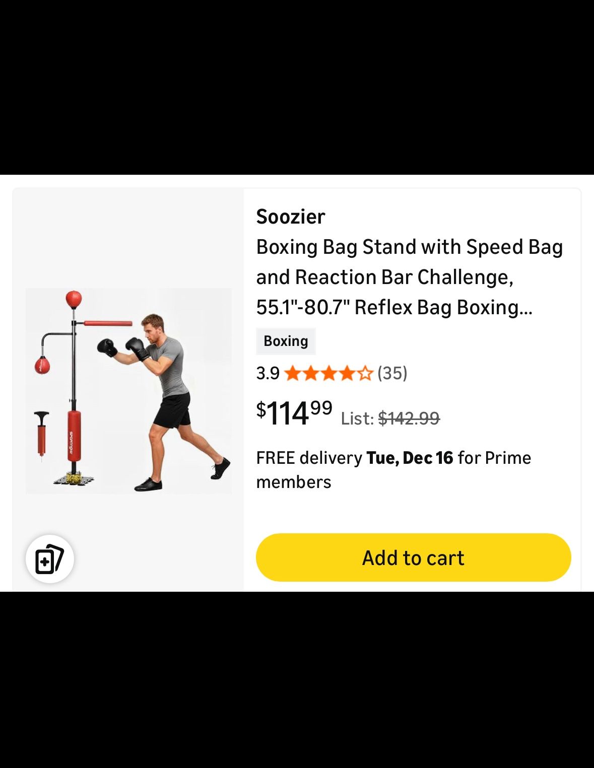 New Soozier Boxing Bag Stand