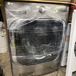 LG set Jumbos Size 30” Wide Washer And Gas Dryer Front Load Stainless Steel 