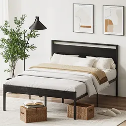 🔥🔥 Sturdy Full Size Bed Frame, NO Box Spring Needed, Black