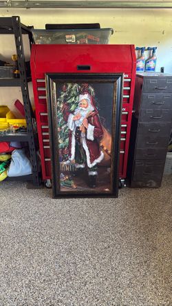 Huge Vintage Santa Painting 