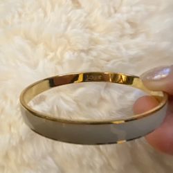 J. Crew gold tone grey skinny enamel bangle