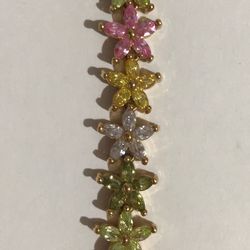 Pastel Crystal Floral Bracelet