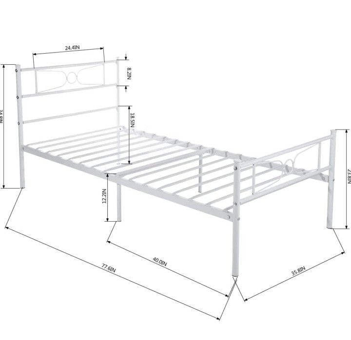 GIME White Twin BED Frame - Used
