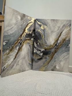 Juego de 2 Cuadros Abstractos Modernos (24x36) / Set of 2 Canvas Art