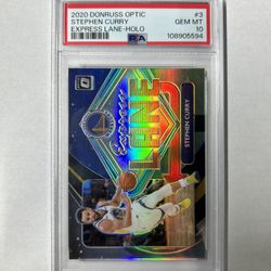 2020 Optic Stephen Curry Express Lane Holo #3 Warriors PSA 10 pop 19