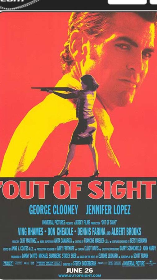 Original Out of Sight movie poster 1998. George Clooney and Jennifer Lopez