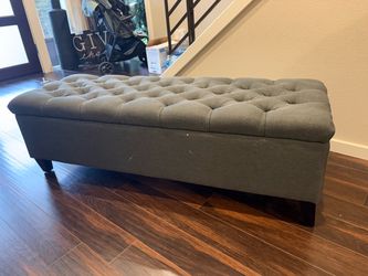 Tufted Fabric Storage Ottoman Bench