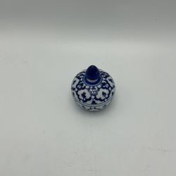 Benjarong Thai Mini Jar, blue lid 2x1.5