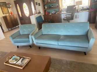 Beautiful aquamarine sofa and chair
