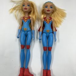 DC Supergirl Action Figures Lot 12” Super Hero Dolls Set of 2