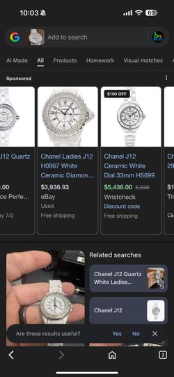 Chanel J12 ETANCHE 200mm QUARTZ Diamond Watch ZG58096 Some Wear
