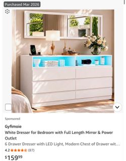 Led Light White Dresser
