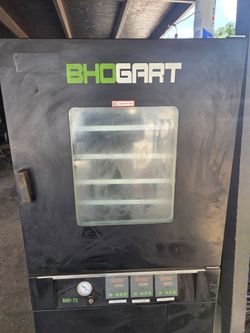 This is a Bhogart vacuum drying oven, likely a BHO-72 model, designed for solvent extraction and drying processes