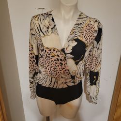 Flower/leopard Bodysuit