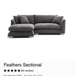Valyou - Feathers Sectional Couch 88” Wide