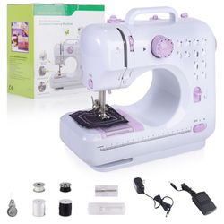 Sewing Machine, Electric 2 Speed Multi-Function 505A Quilting Machine with 12 Built-in Stitches Household Sewing Handheld Tool for Beginner