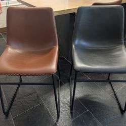 Leather dining chairs - 5 total