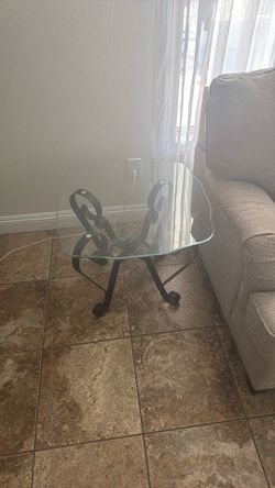 Glass table with stand