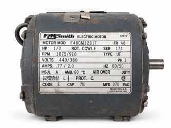FASCO Motor 1/2 HP 440/380V 1075/910 RPM Single Phase