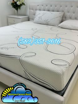 King visco mattress and Boxspring bed set new Colchon y tambor