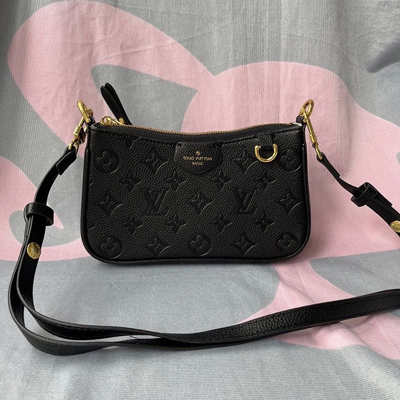 Black Monogram Embossed Pochette Bag