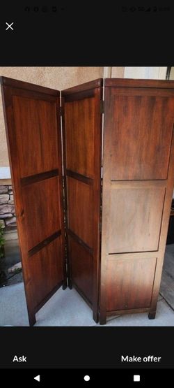 Tri- Fold Solid Wood  Room Divider