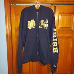 MENS XL NOTRE DAME FIGHTING IRISH CHAMPION HOODIE SWEATSHIRT/PULLOVER 