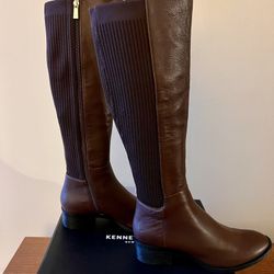 Kenneth Cole Chocolate Brown Size 8M Women’s Knee High Riding Boots - New
