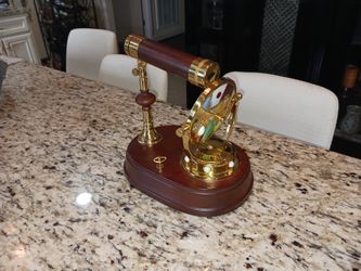  Kaleidoscope Rotating Brass Music Box Vintage Stained Glass