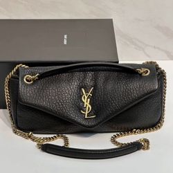 Pre-Owned Saint Laurent YSL Black Leather Chain Shoulder Bag – 9/10 Condition