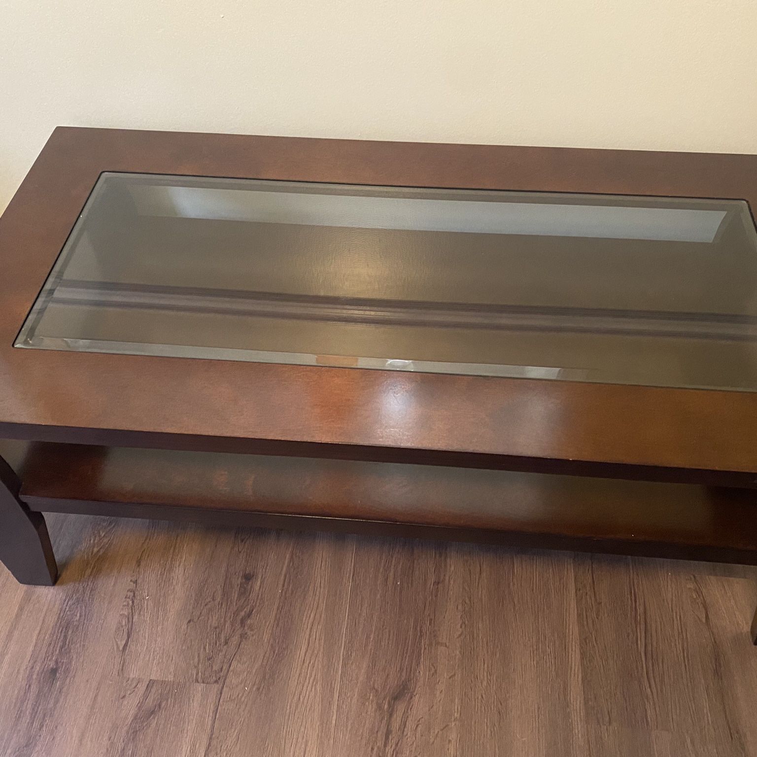 Wood and Glass Coffee Table 