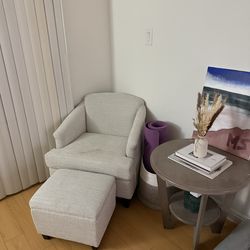 Accent Chair and Storage Ottoman (Originally $200)