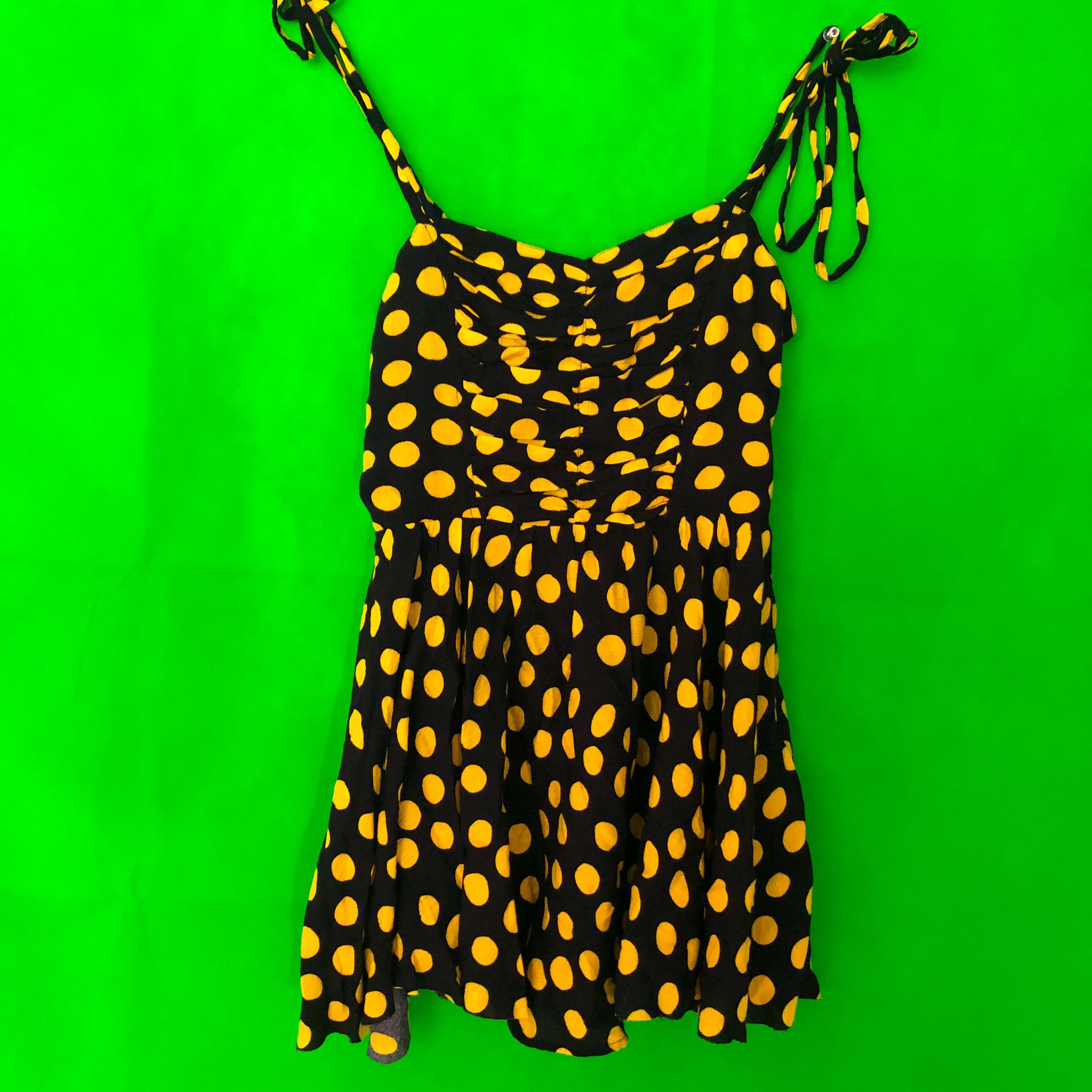 Urban Outfitters Mini Yellow PolkaDot Dress, Size Small