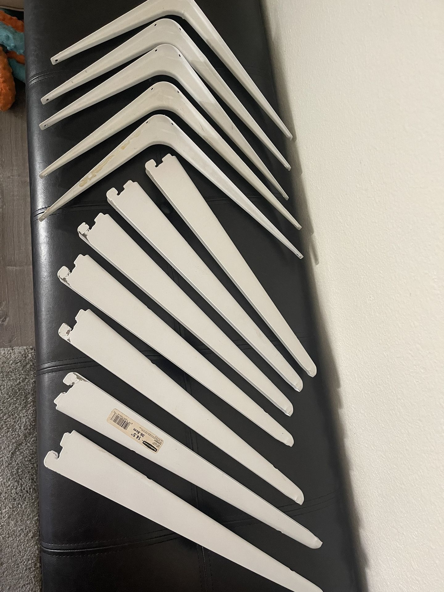 Shelf Brackets. 5 - 12” and 7 - 14.5” Used I. Excellent Condition