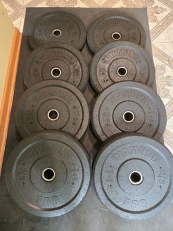 4x 25lb and 4x 45lb Like-New Bumper Plates