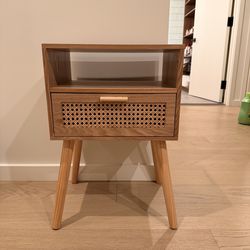 Rattan side table