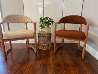 Vintage Mid Century Modern Madison Furniture Barrel Armchairs -