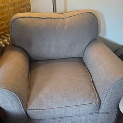 upholstered chair and ottoman 
