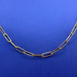 14Kt Yellow Gold 18” Paper Clip Necklace 5.80g 3.1mm 205831/2