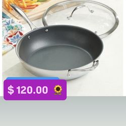 $120.00 Especial  Sarten De 12” Antiaderente Grande Hondo  Prepara Huevos Carnes Paella Espagety Apollo  Princess House Ventas Finales