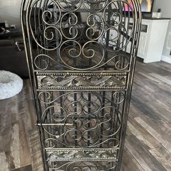 Black And Gold Iron Wine Rack