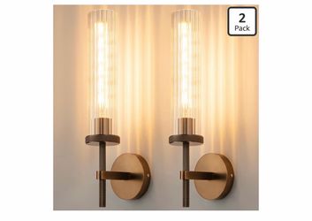 19.5" Knurled Bronze Hardwired Wall Sconces Set of 2, Bathroom Vanity Light Fixtures with