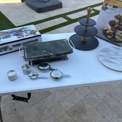 2 Hot Stone Grill + Marble Board + 3-Tier Cheese Tower – Entertaining Set