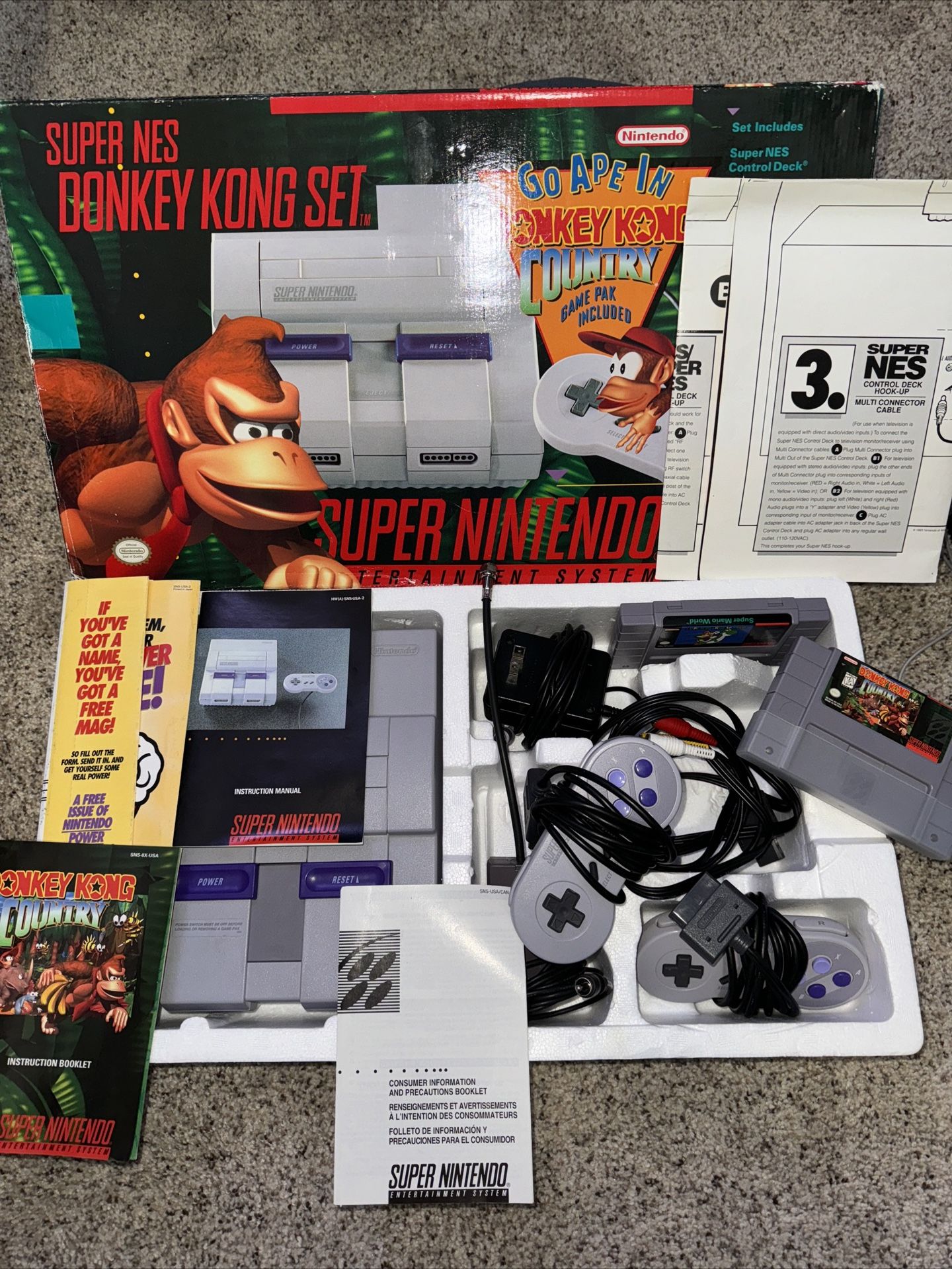 Super Nintendo SNES Donkey Kong CIB